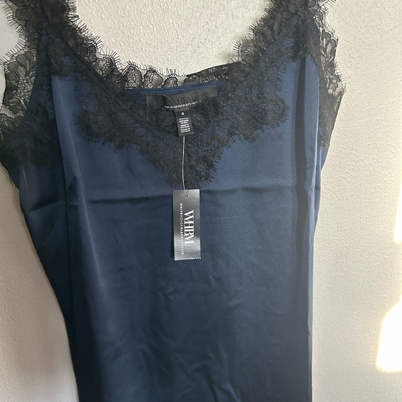 Elegant Navy and Black Lace Camisole - Picture 3 of 5